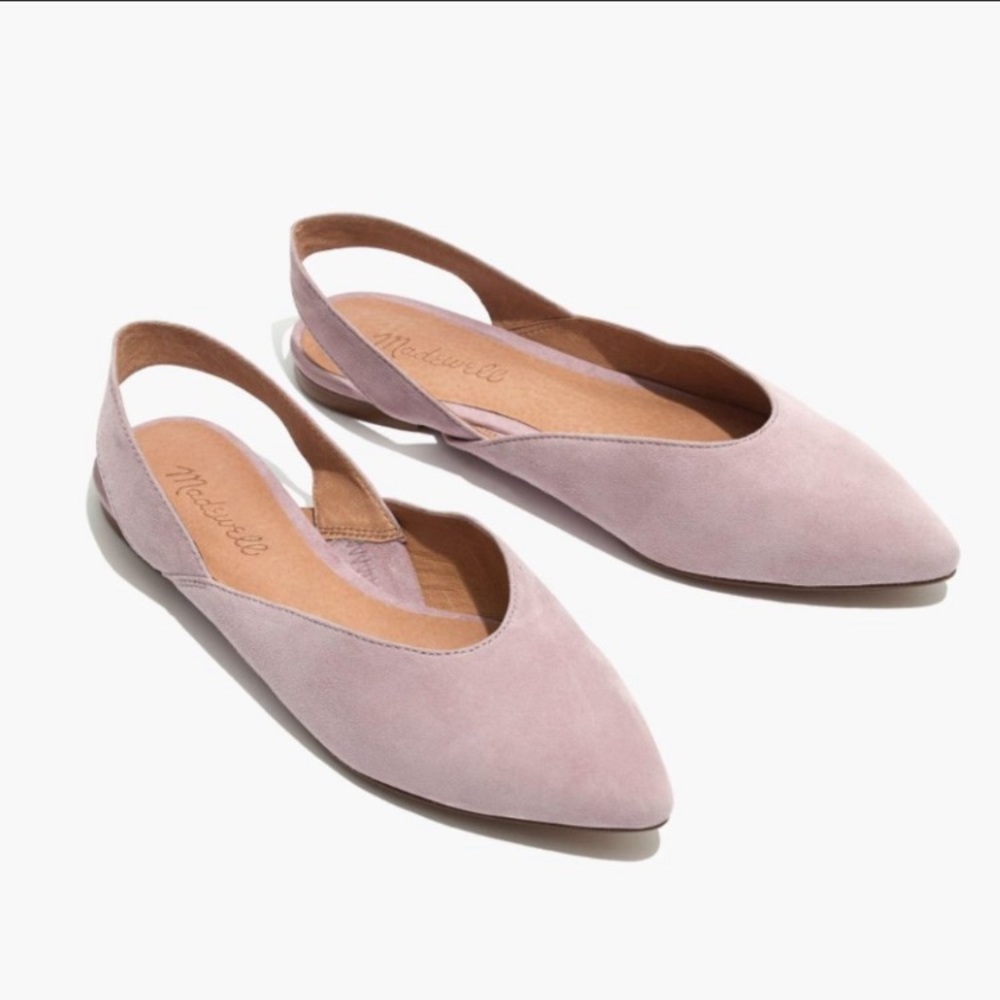 Madewell Ava Slingback Flat Antique Purple, Blush Lavender sandals Size 10